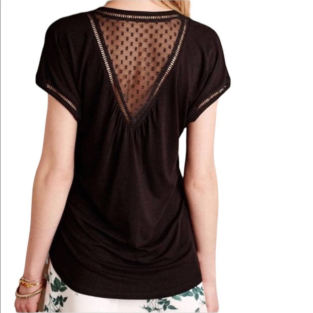 Anthropologie Meadow Rue Chiffon Spliced Top